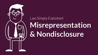 Misrepresentation and Nondisclosure  Contracts  Defenses amp Excuses [upl. by Kaleena]