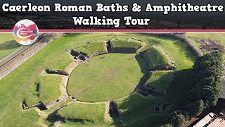 CAERLEON ROMAN BATHS amp AMPHITHEATRE WALES  Walking Tour  Pinned on Places [upl. by Yeldoow262]