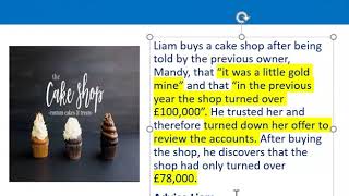 How to apply misrepresentation Liam cupcake scenario [upl. by Jasper]