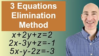 Solving Systems of 3 Equations Elimination [upl. by Euqinom663]