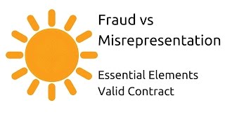 Fraud vs Misrepresentation  Other Essential Elements of a Valid Contract  CA CPT  CS amp CMA [upl. by Yrekaz910]